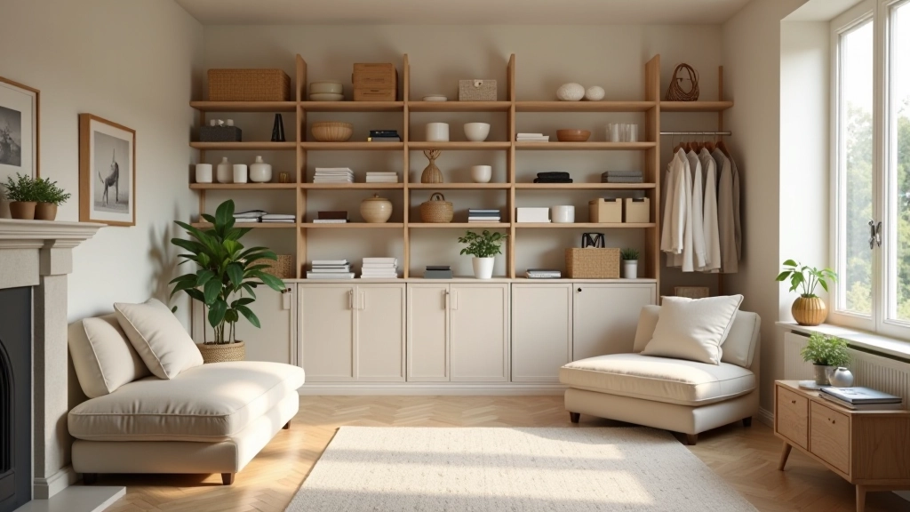Well-organised British home interior showcasing effective storage and decluttering